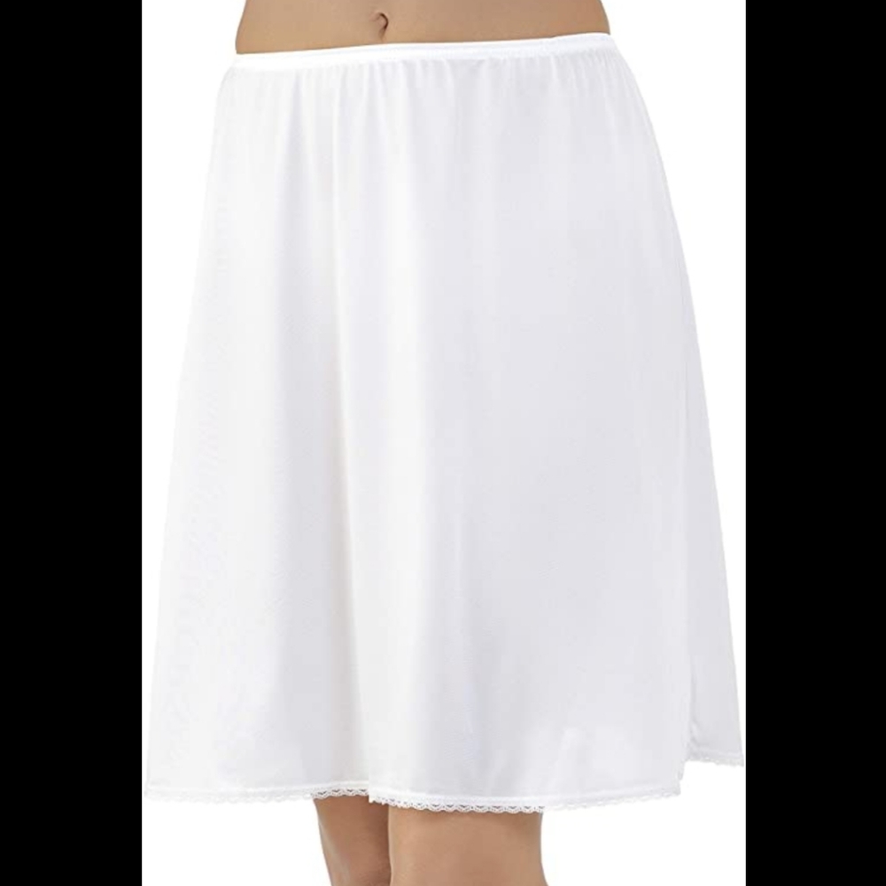 Vanity Fair White Half Slip - S/28"